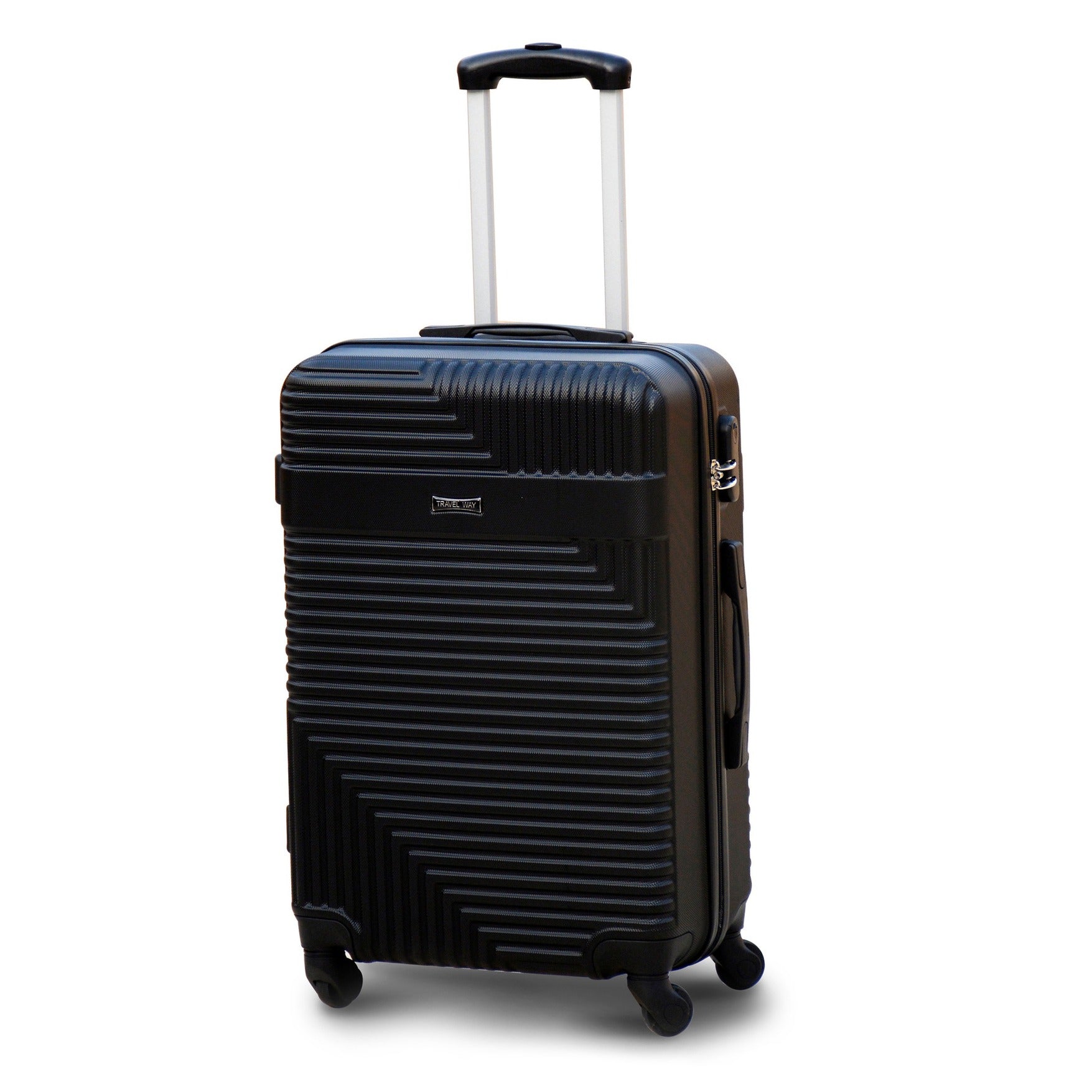24" Black Travel Way ABS Lightweight Luggage Bag With Spinner Wheel