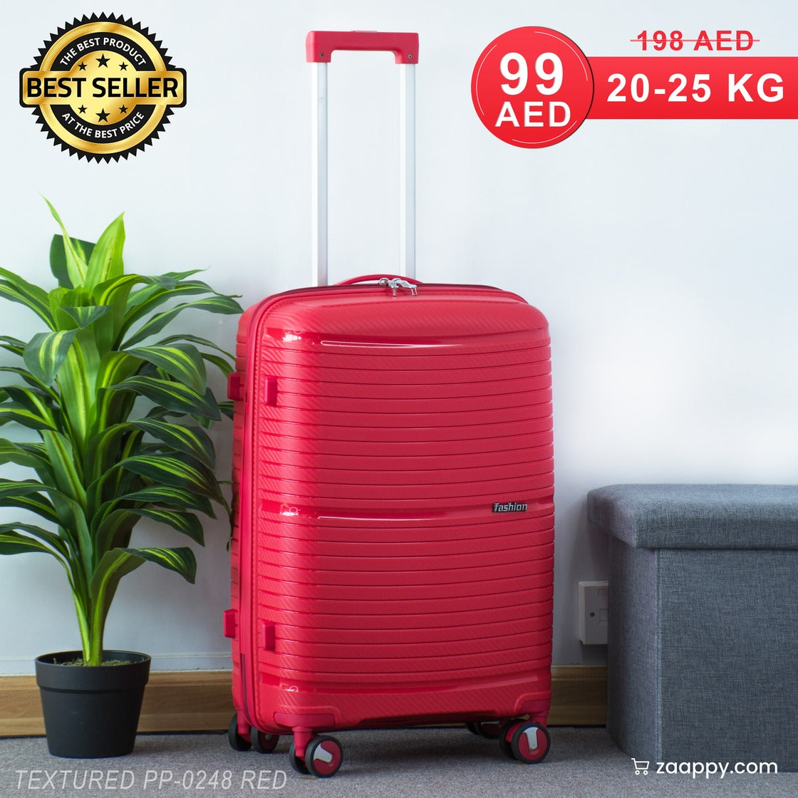 Unbreakable PP Material Luggage Bags With Double Spinner Wheel | 24 Inch Medium Size 20-25 Kg Capacity Zaappy