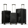 Zig Zag ABS Lightweight Luggage Bag With Double Spinner Wheel | 3 Piece Set 20, 24 and 28 Inches Black