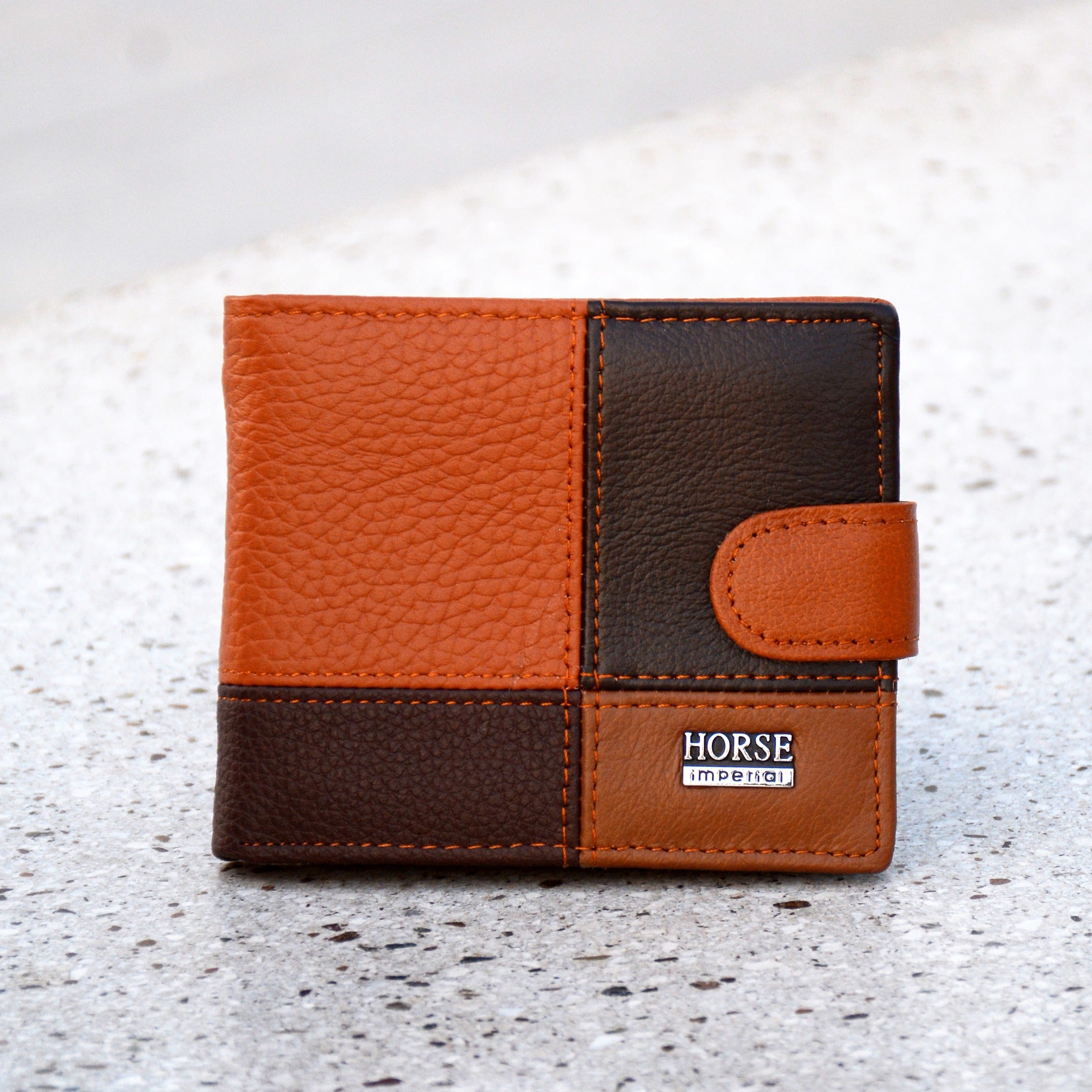 Men's Genuine Leather Purse | 2 Fold Button Wallet