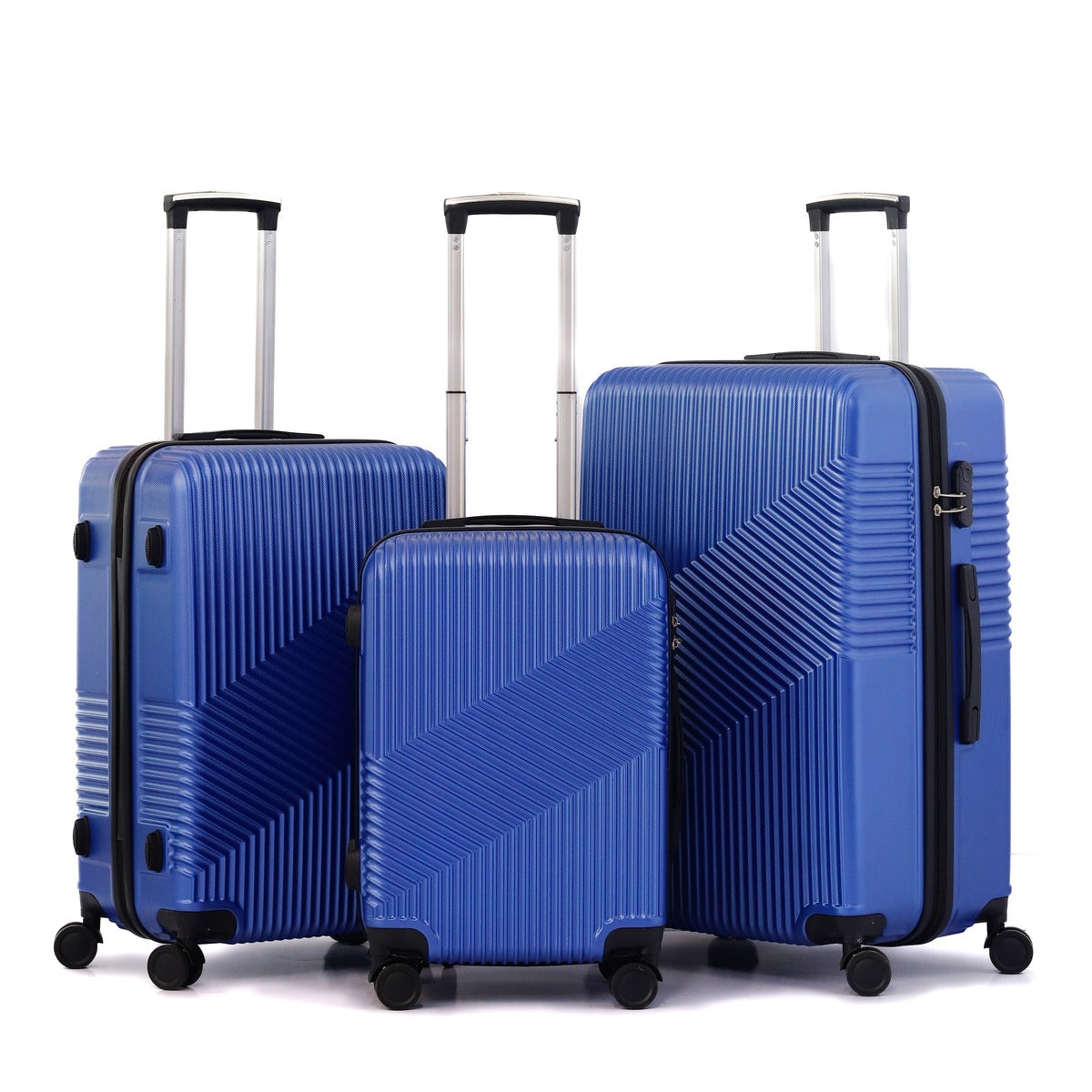 3 Piece Set  20" 24" 28 Inches Berlin ABS Lightweight Travel Luggage Bag With Double Spinner Wheel