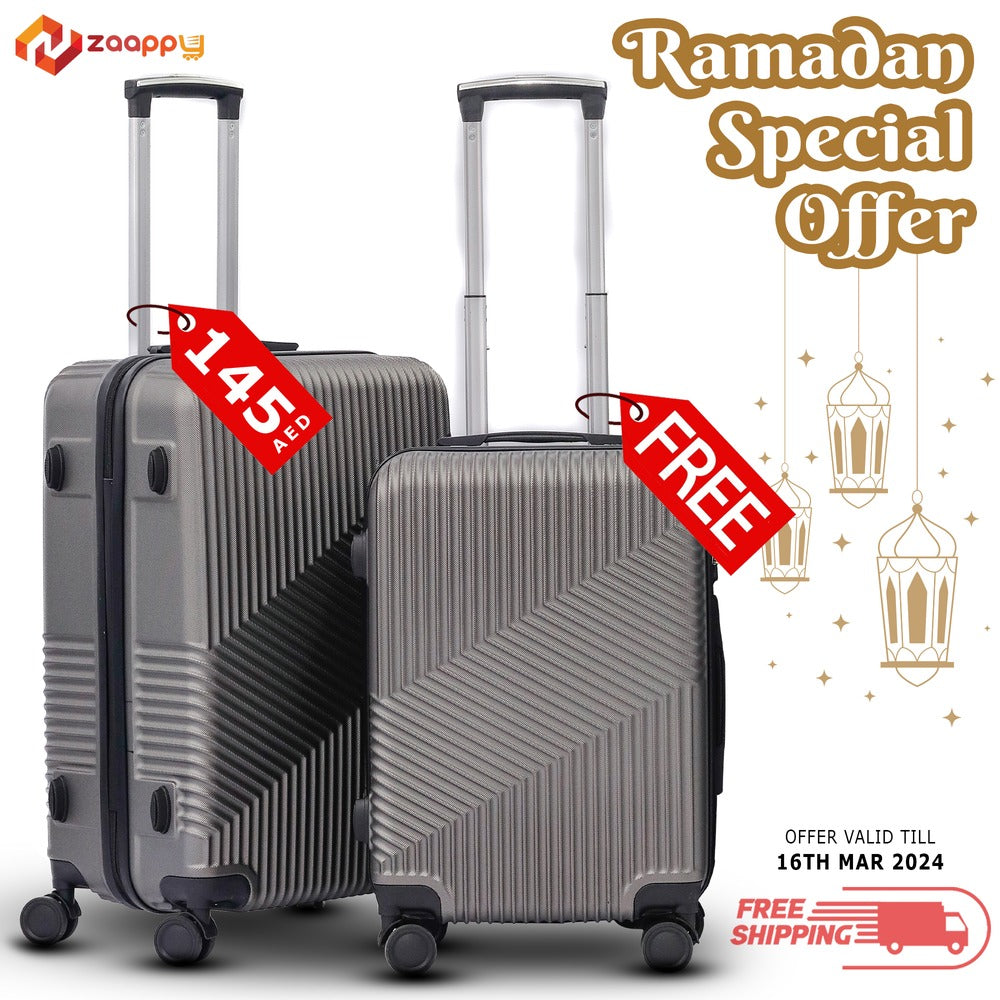 Buy 1 Get 1 Free | Medium Size 24" Lightweight ABS Luggage Bag | Cabin Size Luggage FREE | 20-25 Kg Capacity