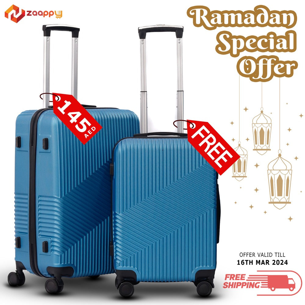 Buy 1 Get 1 Free | Medium Size 24" Lightweight ABS Luggage Bag | Cabin Size Luggage FREE | 20-25 Kg Capacity