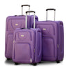SJ JIAN 2 Wheel Lightweight Soft Material Luggage Bag | 3 Piece Set 20, 24 and 28 Inches Purple