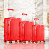 Aluminium Framed Hard Shell Without Zipper TSA Luggage Red | 3 Piece Set 20. 24 and 28 Inches