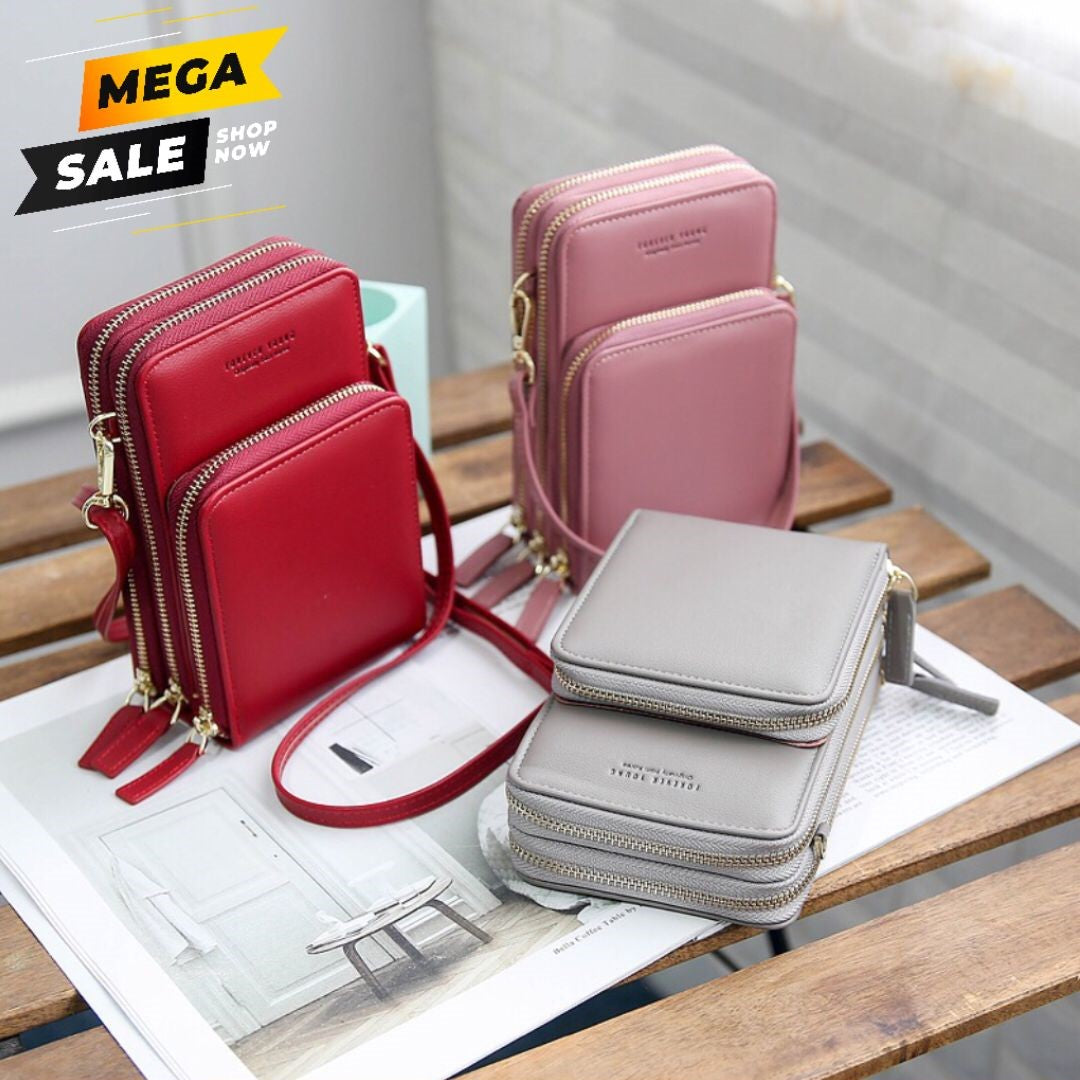 Forever Young 3 Zipper Cross Body Sling Bag For Women