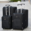 LP 2 Wheel 0161 Lightweight Soft Material Luggage Bag | 4 Piece Set 20, 24, 28 and 32 Inches Black