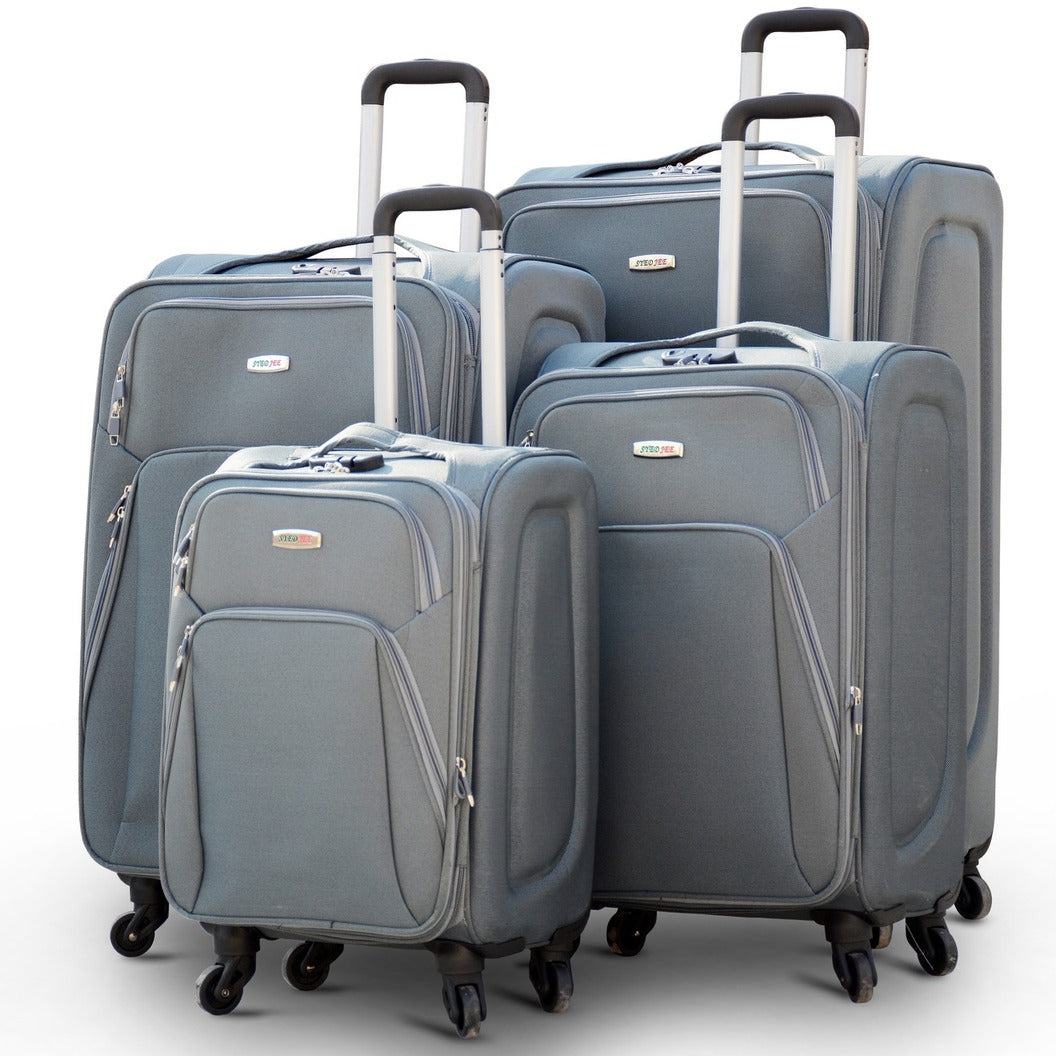 4 Piece Full Set 20" 24" 28" 32 Inches SJ JIAN 4 Wheel Lightweight Soft Material Luggage Bag Zaappy