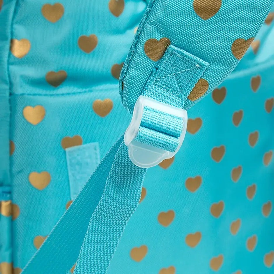 Printed Lightweight Love me Kids Rolling Backpack with School Pouch Combo Set