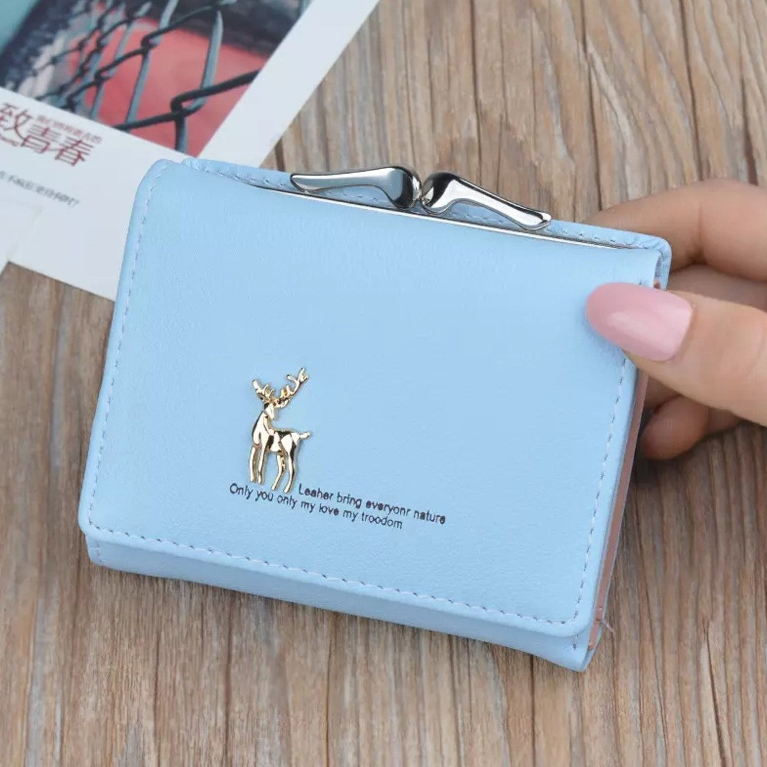Card Holder Short Deer Wallet | Mini Clutch Purse For Women