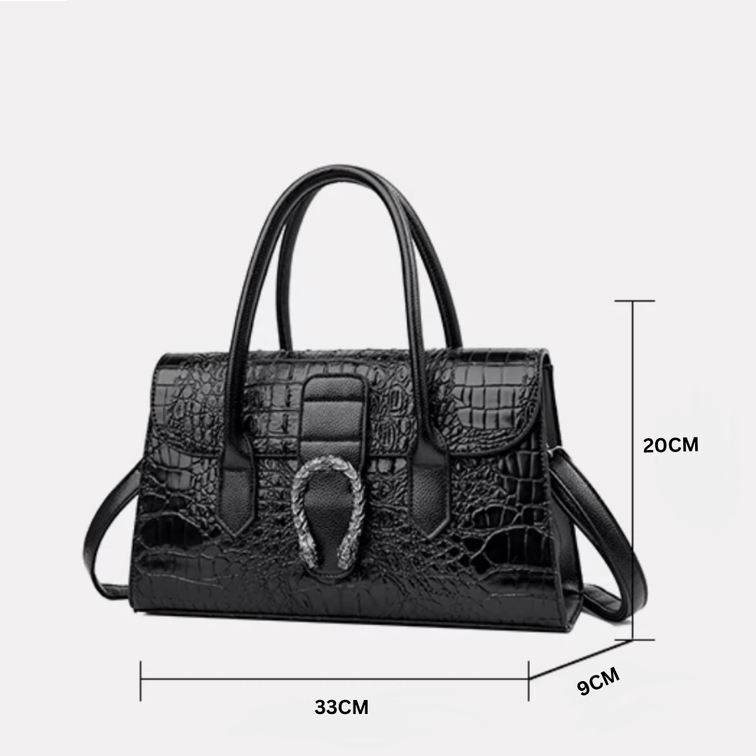 Crocodile Skin Pattern Classy Crossbody Shoulder Bag For Women | Top Handle Satchel Handbag