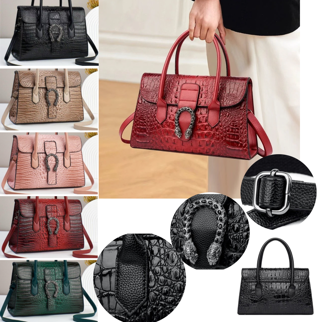 Crocodile Skin Pattern Classy Crossbody Shoulder Bag For Women | Top Handle Satchel Handbag Zaappy