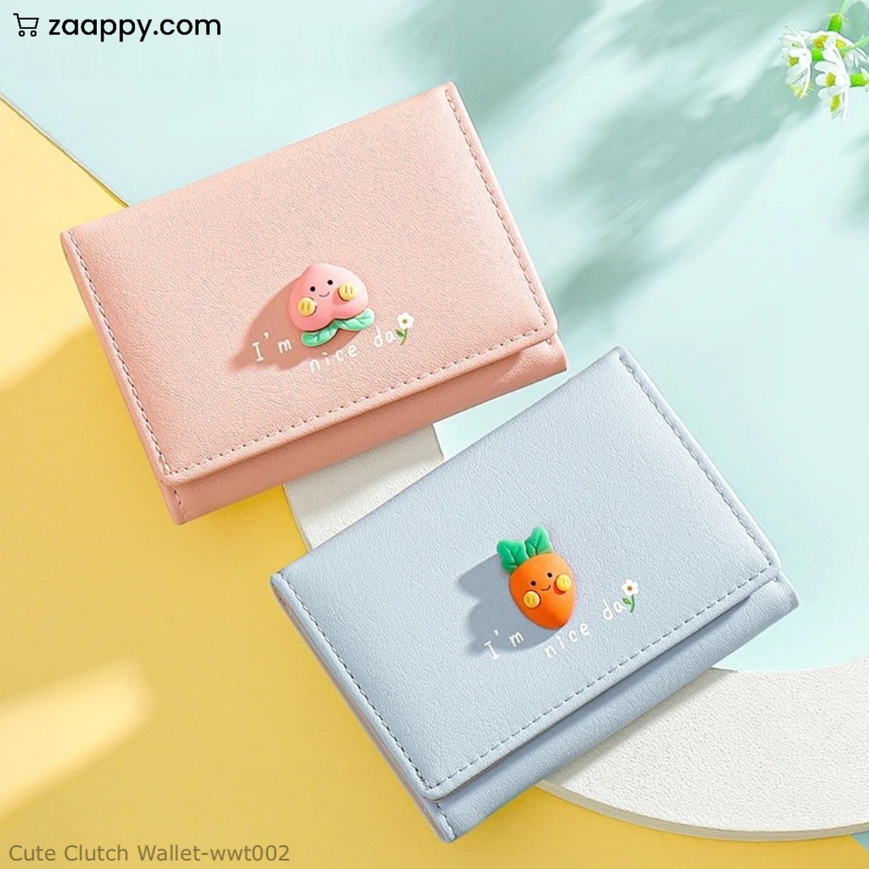 Cute Fruit Print Tri Fold Clutch Wallet For Women | Small Card Holder Purse Zaappy