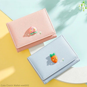 Cute Tri Fold Clutch Wallet For Women | Small Card Holder Purse