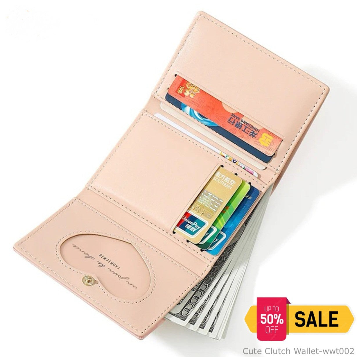 Cute Tri Fold Clutch Wallet For Women | Small Card Holder Purse