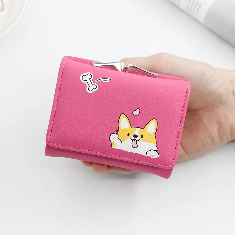 Cute Tri Fold Clutch Wallet For Women | Small Card Holder Purse