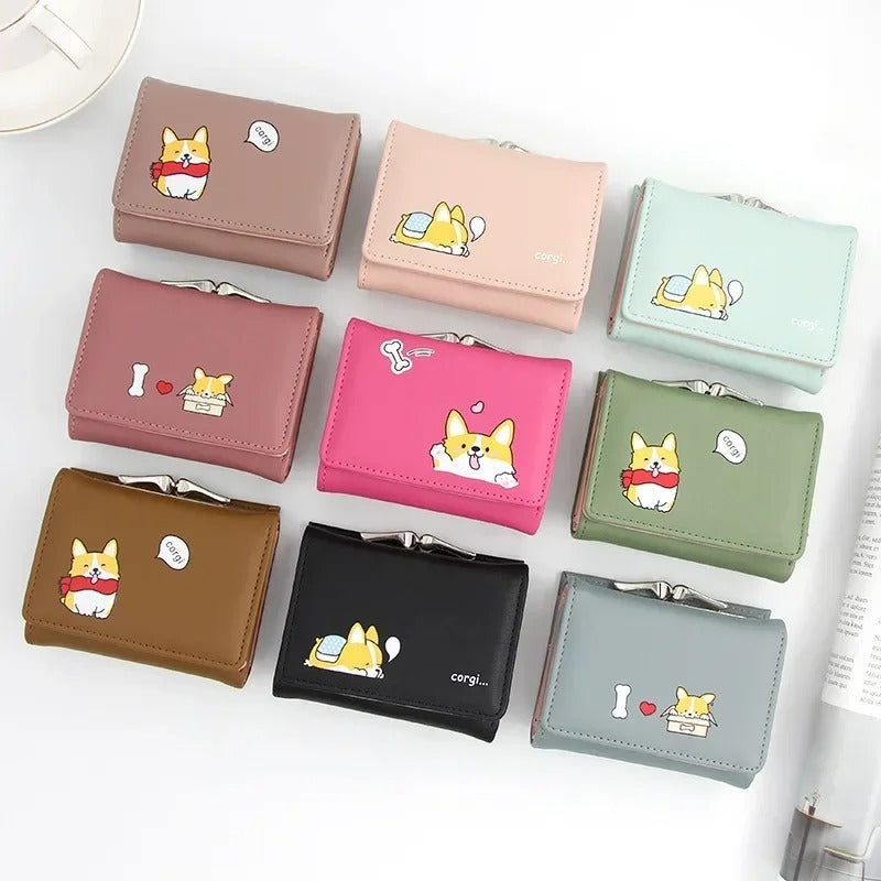 Cute Tri Fold Clutch Wallet For Women | Small Card Holder Purse