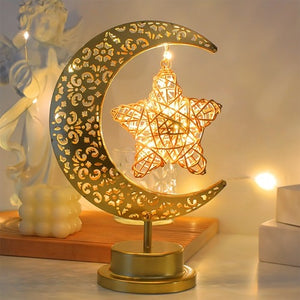 Decorative Ramadan Warm Star Glow Light | Portable Table Lamp | Battery Powered Home Decor