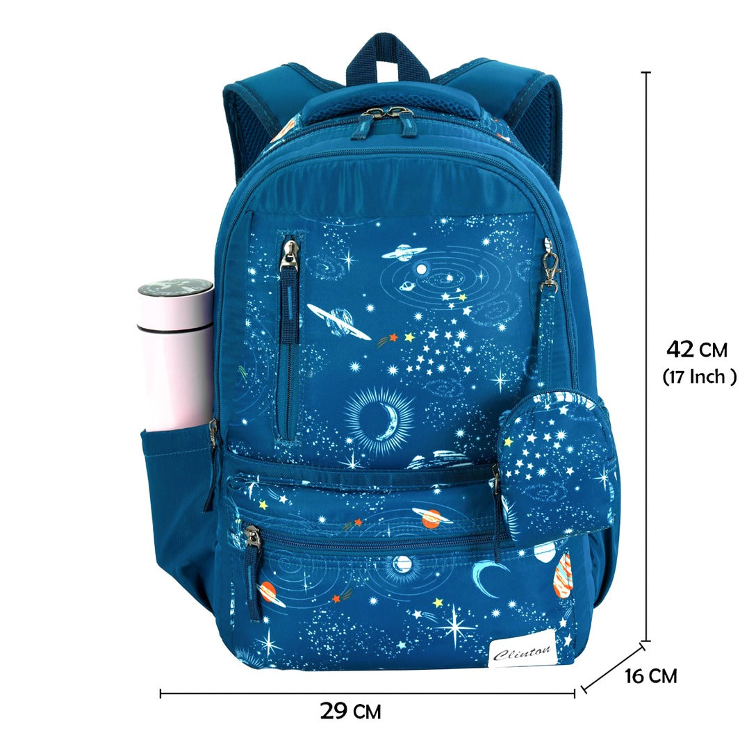 Buy 1 Get 1 Free | Espiral Galaxy Backpack Bag with Pouch | Waterproof Multi Pockets