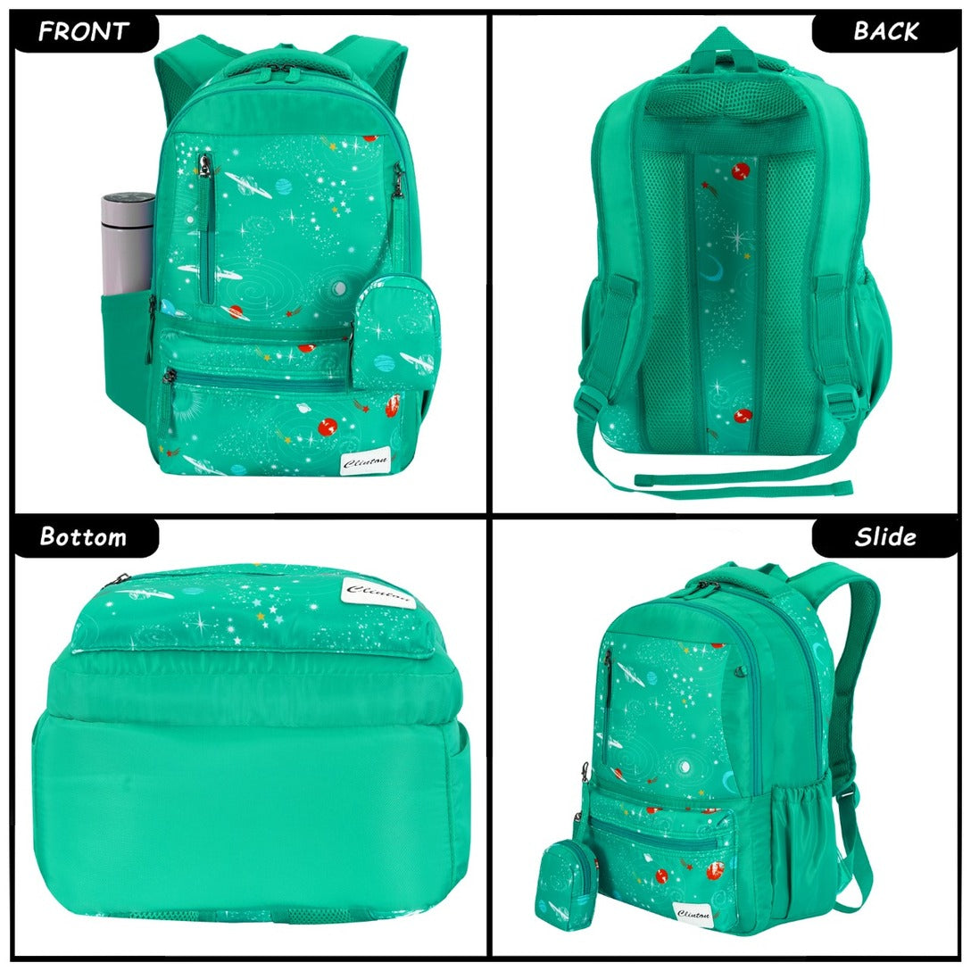 Buy 1 Get 1 Free | Espiral Galaxy Backpack Bag with Pouch | Waterproof Multi Pockets