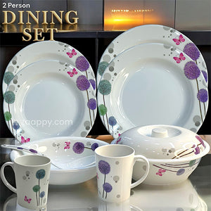 Elegant Melamine Dinner Set | Perfect for Stylish Dining | 2 Person Dining Set