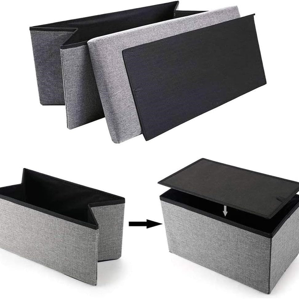 Folding Storage Box cum Organizer Sofa | Multipurpose Footrest Bench | 76x38x38 cm