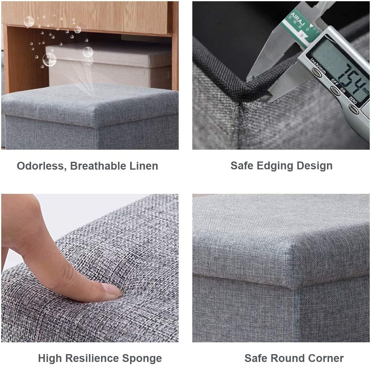 Folding Storage Box cum Organizer Sofa | Multipurpose Footrest Bench | 76x38x38 cm