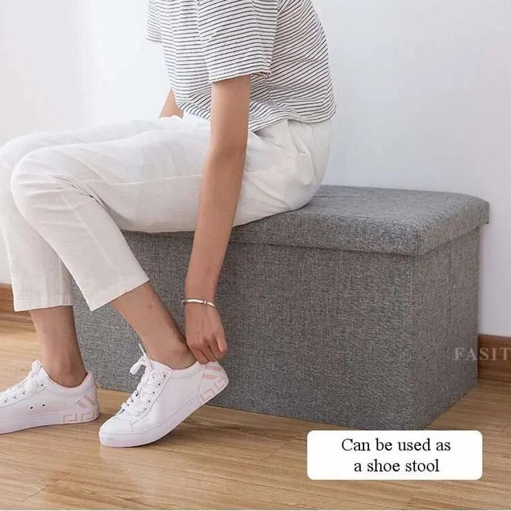 Folding Storage Box cum Organizer Sofa | Multipurpose Footrest Bench | 76x38x38 cm
