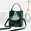 Crocodile Pattern Trendy Bucket Bag For Women | Elegant Top Handle Satchel Tote Bag