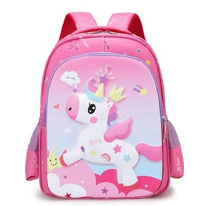 Cartoon Printed Kids School Bag | Large Capacity Waterproof Kids Backpack