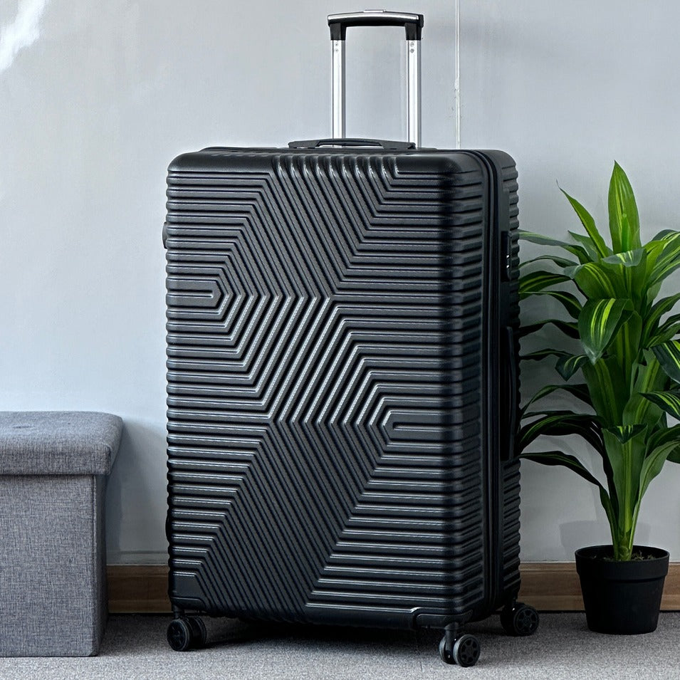 32 Inch Extra Large Luggage Zig Zag ABS Lightweight Suitcase Bag with Double Spinner Wheels