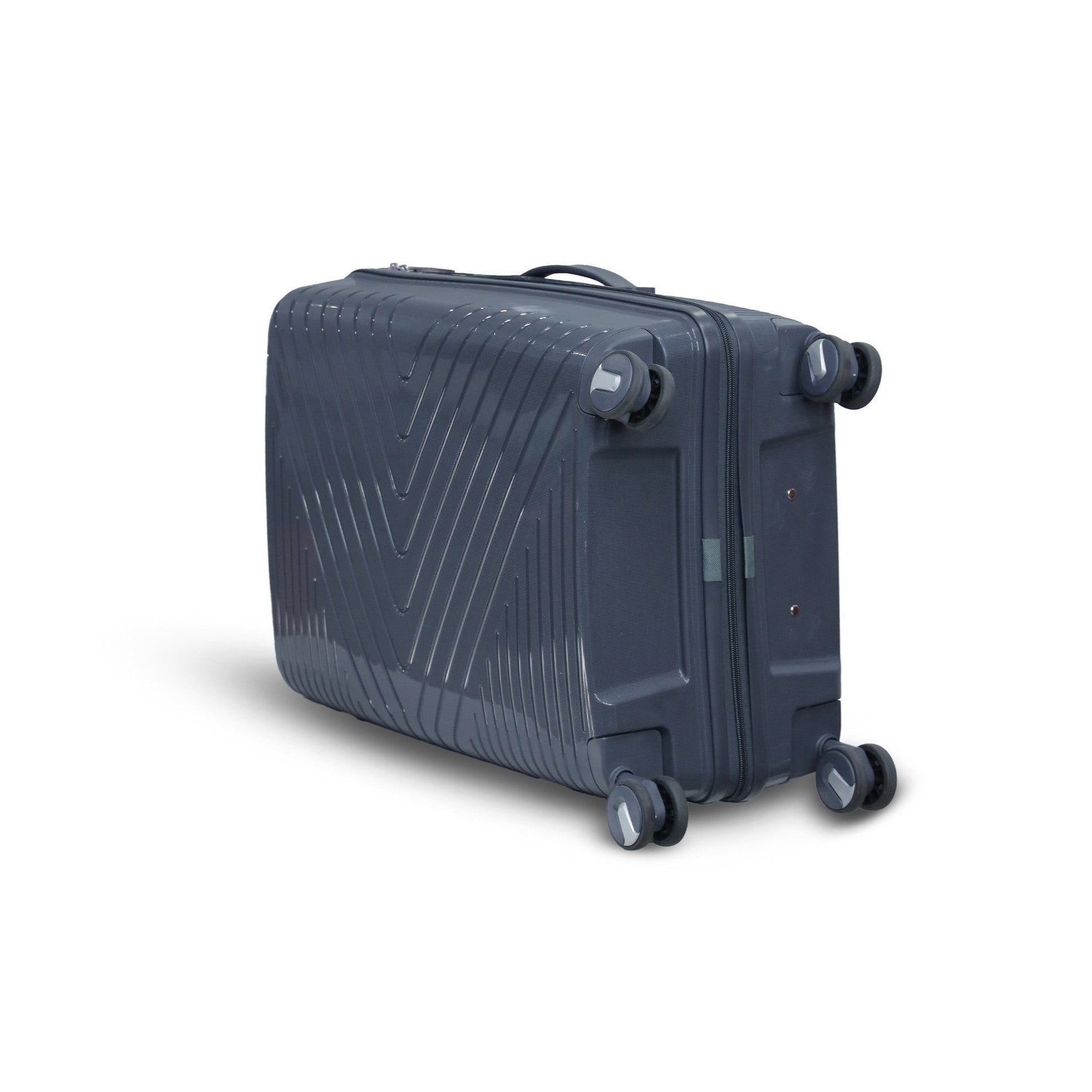 3 Piece Set 20" 24" 28 Inches Dark Grey Crossline PP Unbreakable Luggage Bag With Double Spinner Wheel