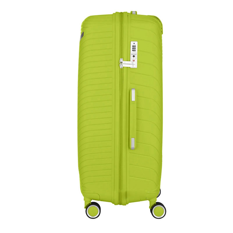 3 Piece Set 20, 24 and 28 Inches Green Advanced PP Luggage Bag With Double Spinner Wheel