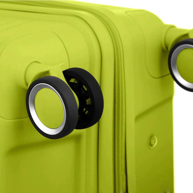 3 Piece Set 20, 24 and 28 Inches Green Advanced PP Luggage Bag With Double Spinner Wheel