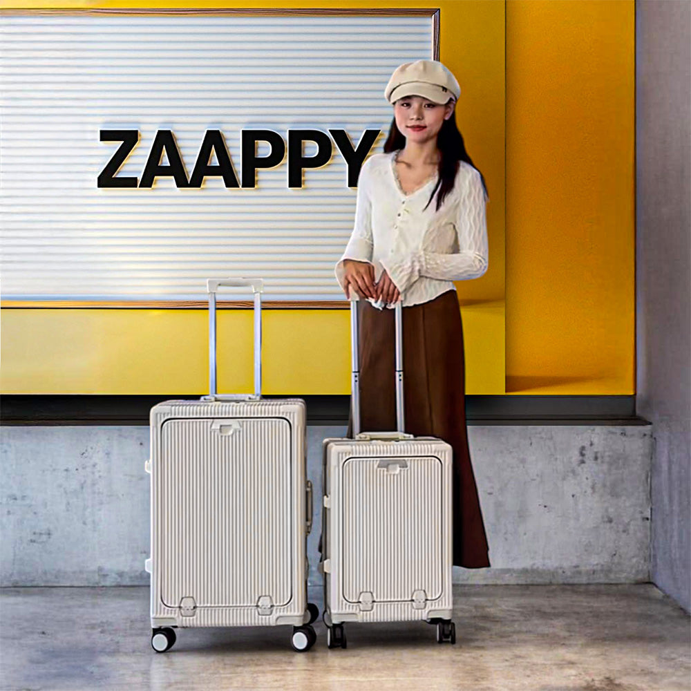 Multifunctional Front Opening Aluminum Frame Luggage | High-End New Business Cabin Suitcase