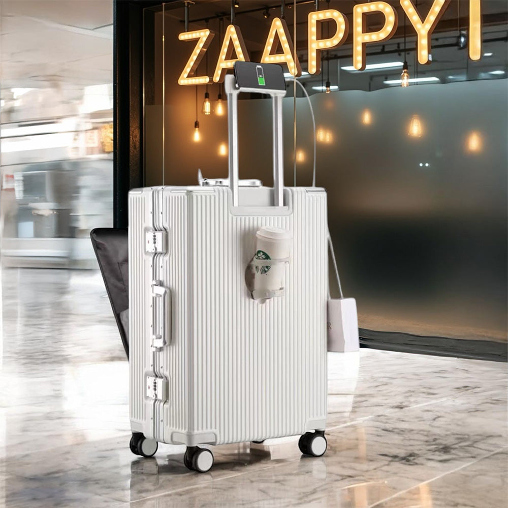 Multifunctional Front Opening Aluminum Frame Luggage | High-End New Business Cabin Suitcase