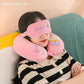 U-Shaped Soft Memory Form Neck Pillow and Sleeping Eye Mask For Travel Purpose | Cute Fruit Printed Zaappy