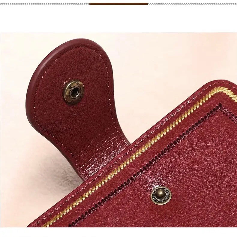 Oil Wax Small Women Wallet | PU Leather Ladies Card Holder Purse