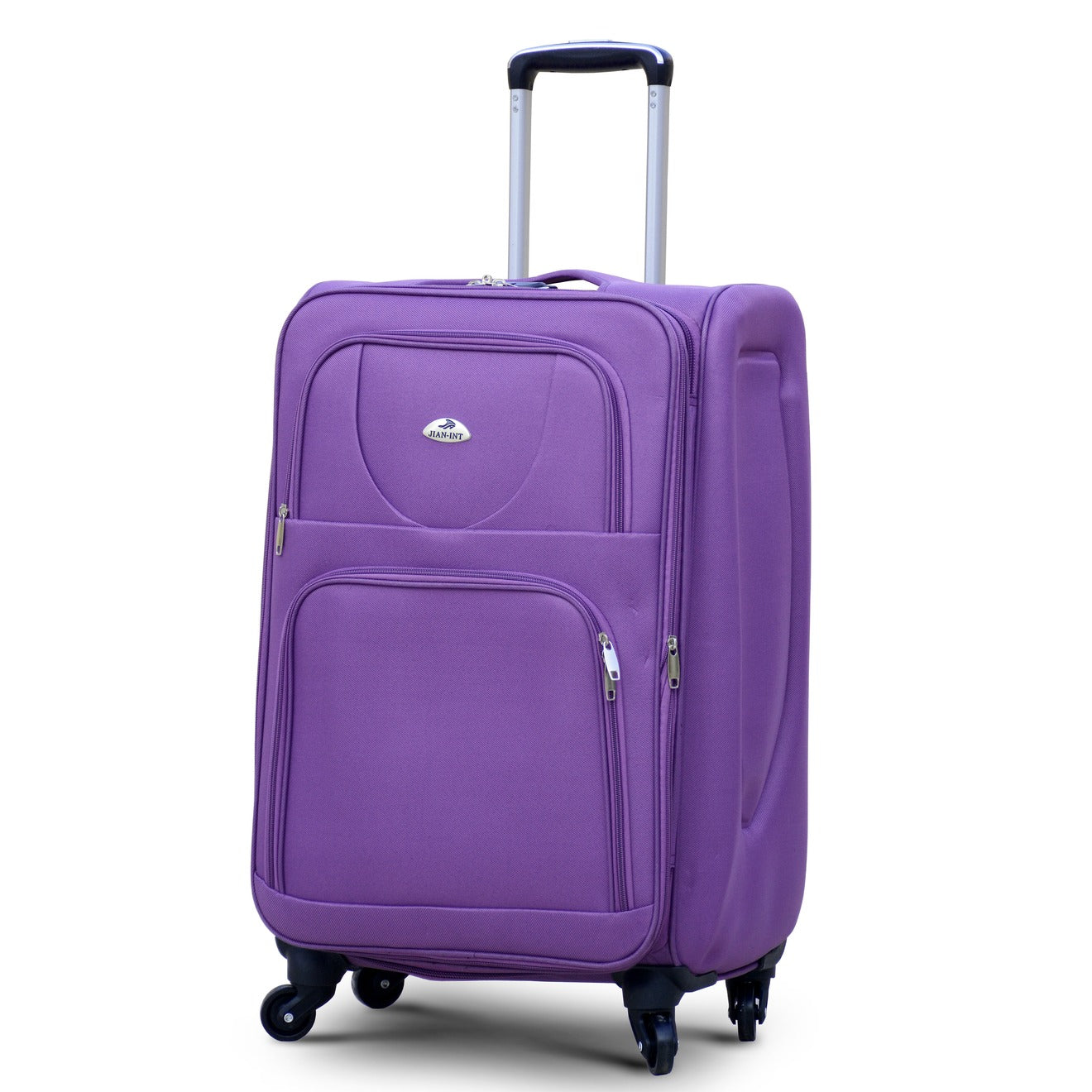 4 Piece Full Set 20" 24" 28" 32 Inches Purple Colour SJ JIAN 4 Wheel Luggage Lightweight Soft Material Trolley Bag Zaappy.com