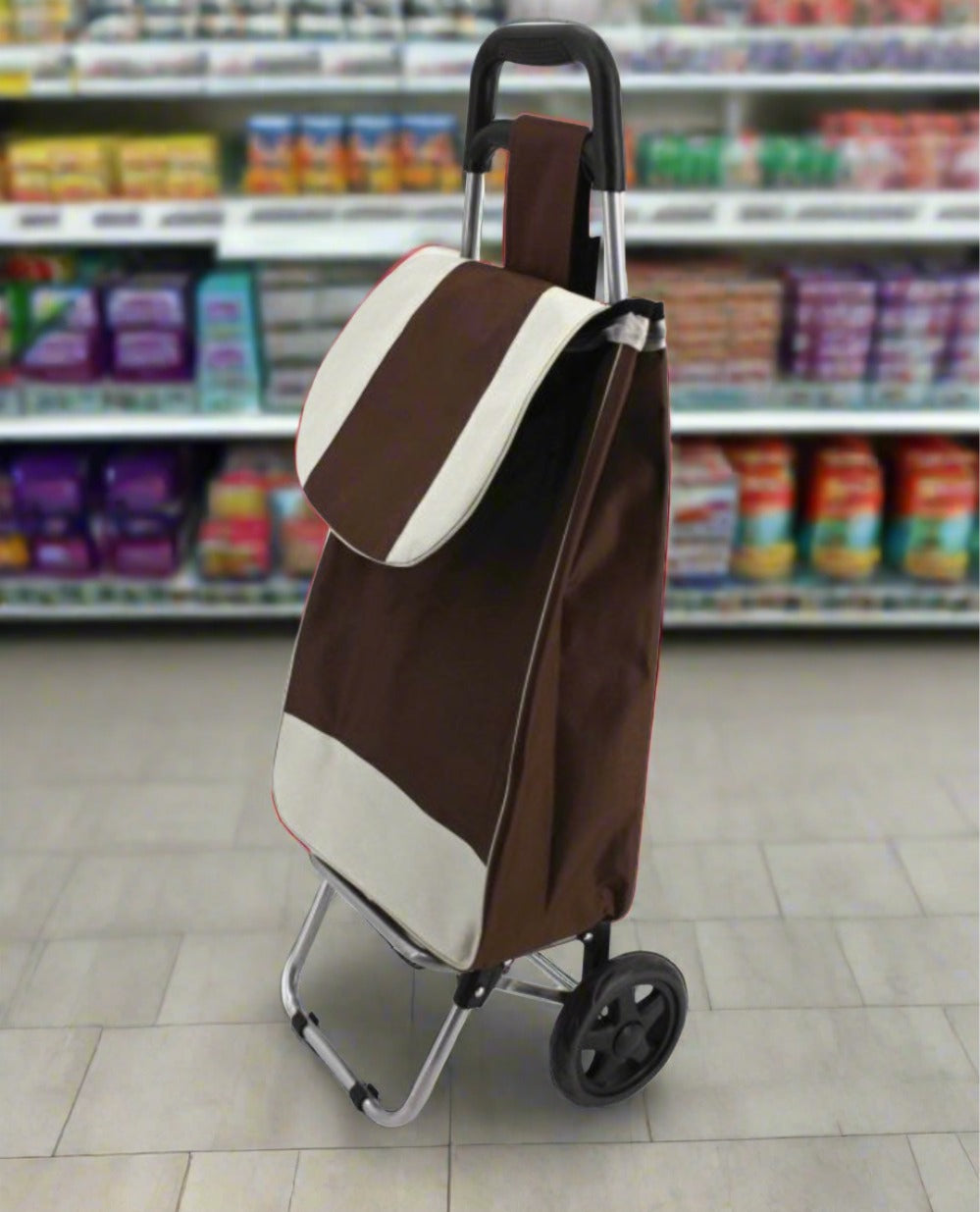 Wheeled Foldable Grocery Shopping Trolley Bag | Rolling Shopping Cart
