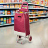 Wheeled Foldable Grocery Shopping Trolley Bag | Rolling Shopping Cart