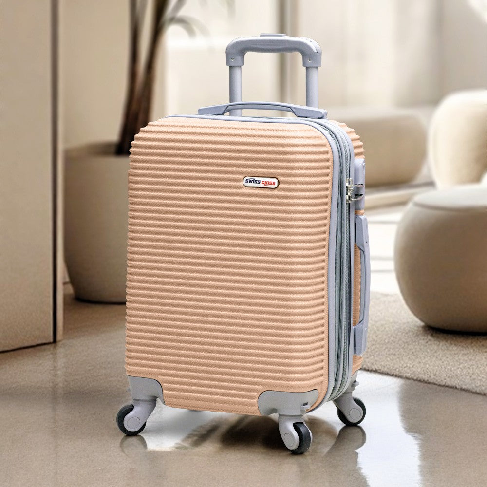 Swiss Class 18 Inch Lightweight Carry-On Luggage | Expandable ABS Spinner Wheels, Fits Under Seat