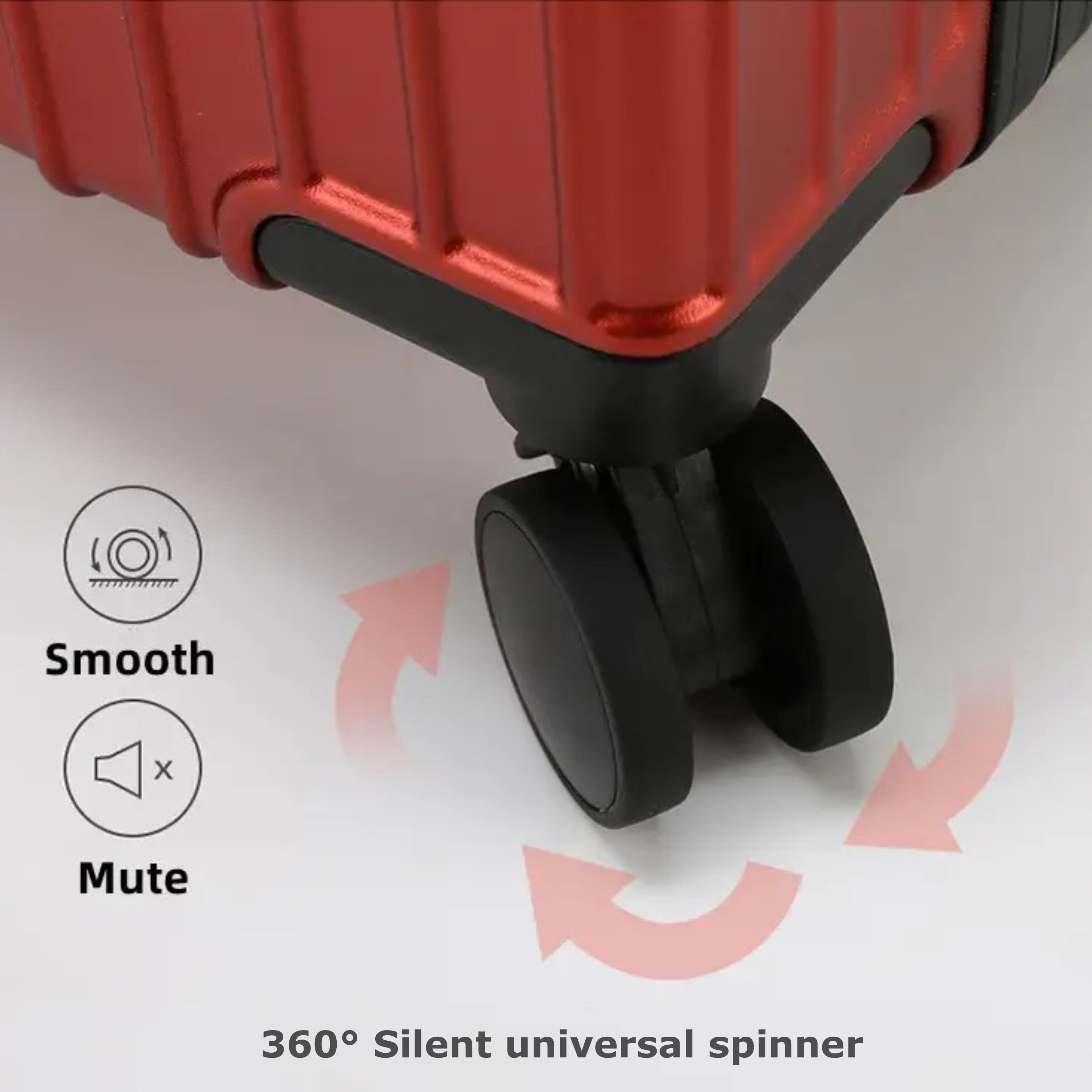 Aluminum Spinner Red | Aluminum Framed Luggage Hard Shell | Hand Carry 10 Kg | Check in 30 Kg Capacity