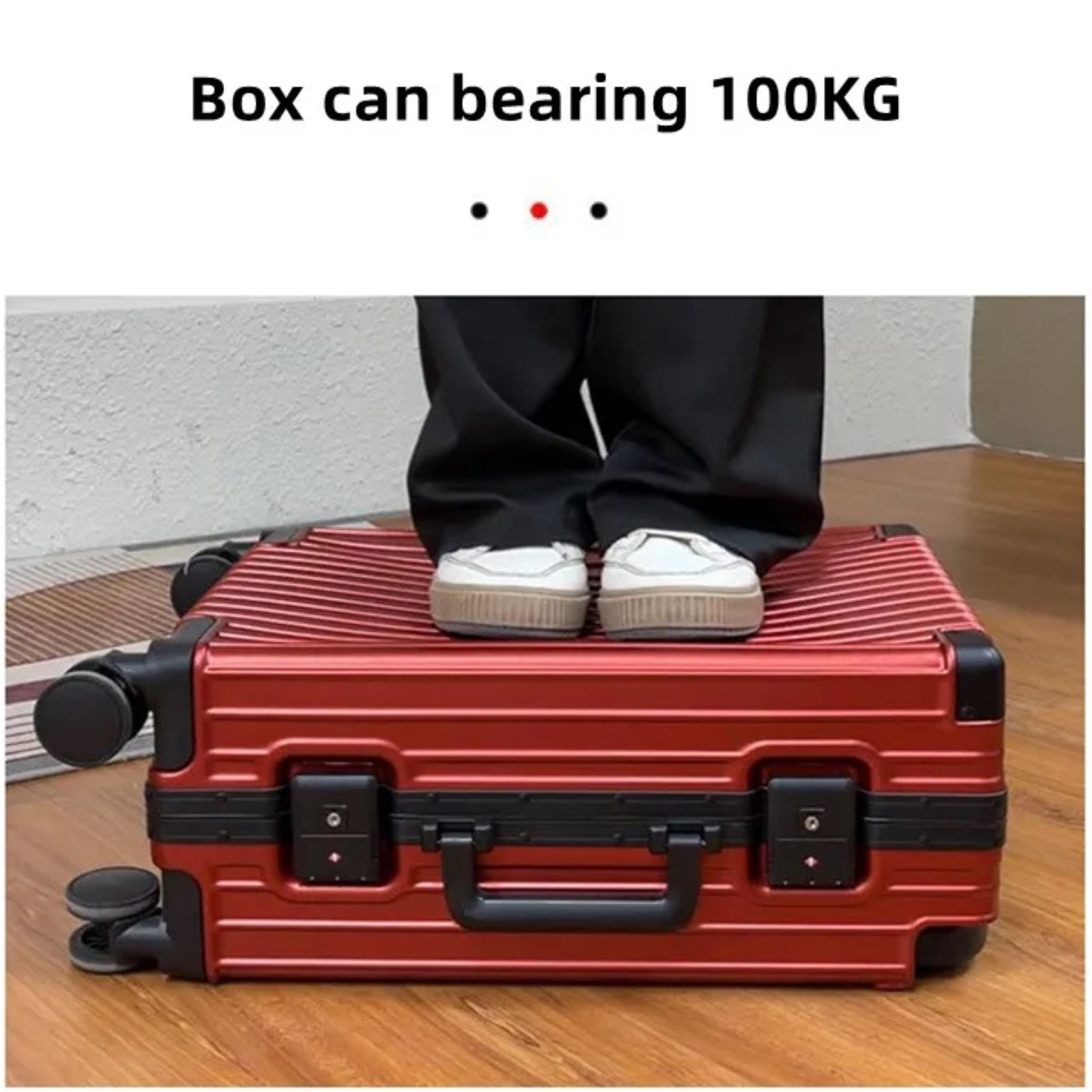 Aluminum Spinner Red | Aluminum Framed Luggage Hard Shell | Hand Carry 10 Kg | Check in 30 Kg Capacity