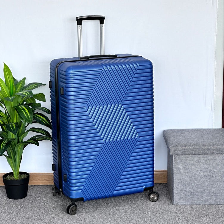 32 Inch Extra Large Luggage Zig Zag ABS Lightweight Suitcase Bag with Double Spinner Wheels