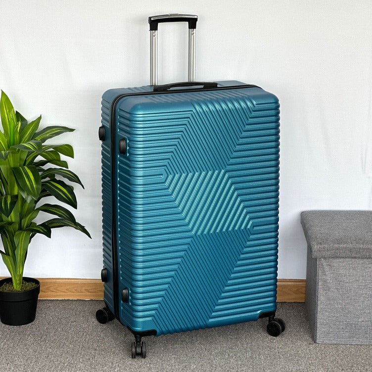 32 Inch Extra Large Luggage Zig Zag ABS Lightweight Suitcase Bag with Double Spinner Wheels