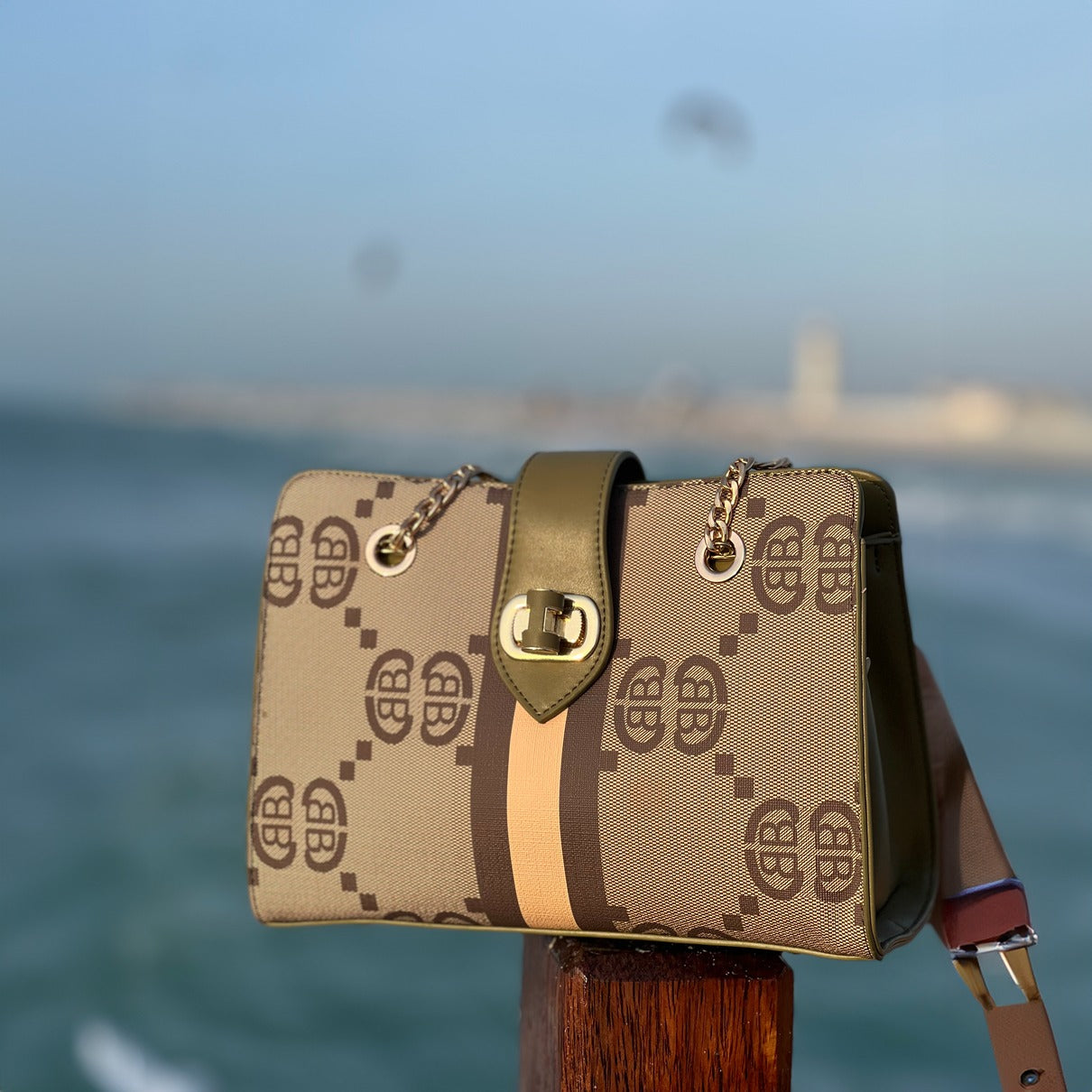 Trendy Stylish Women Sling Bag With Chain Strap | Printed Shoulder Bag