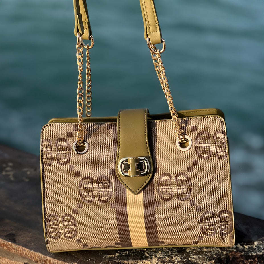 Trendy Stylish Women Sling Bag With Chain Strap | Printed Shoulder Bag