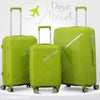 3 Piece Set 20, 24 and 28 Inches Green Advanced PP Luggage Bag With Double Spinner Wheel