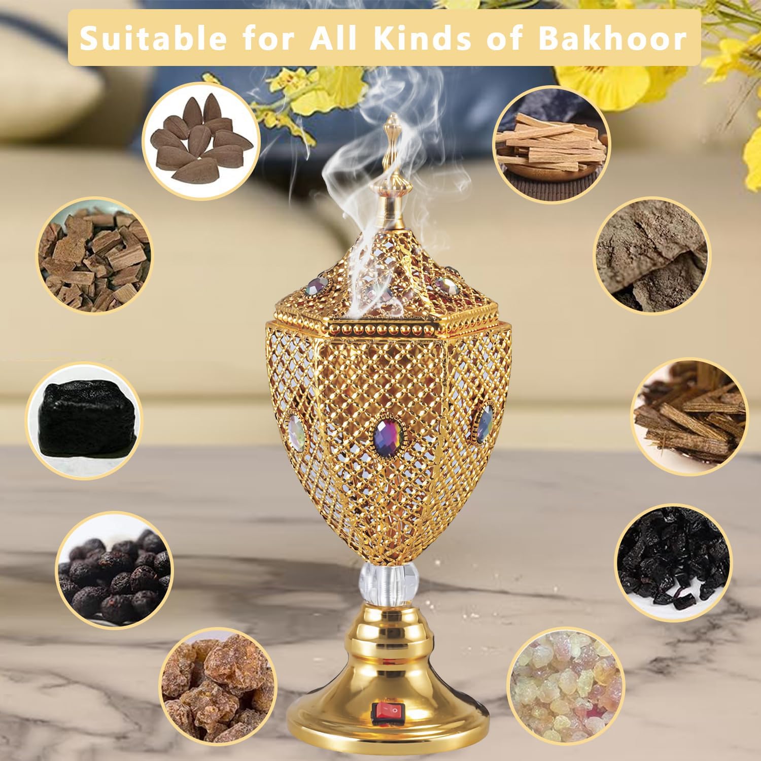 Arabic Bakhoor Burner Portable | Electric Incense Plug in Burner